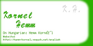 kornel hemm business card